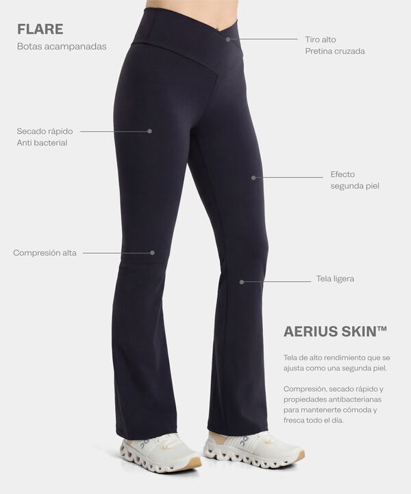Leggings Flare Aerius Skin, GrisOscuro