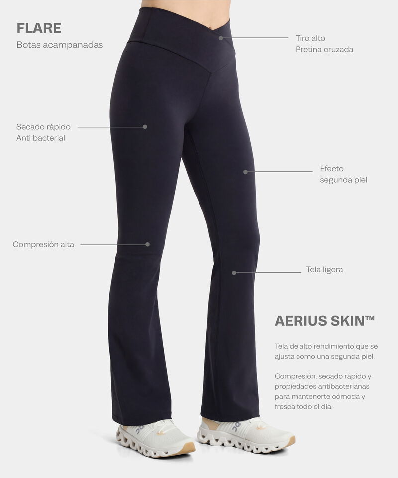 Leggings Flare Aerius Skin, GrisOscuro