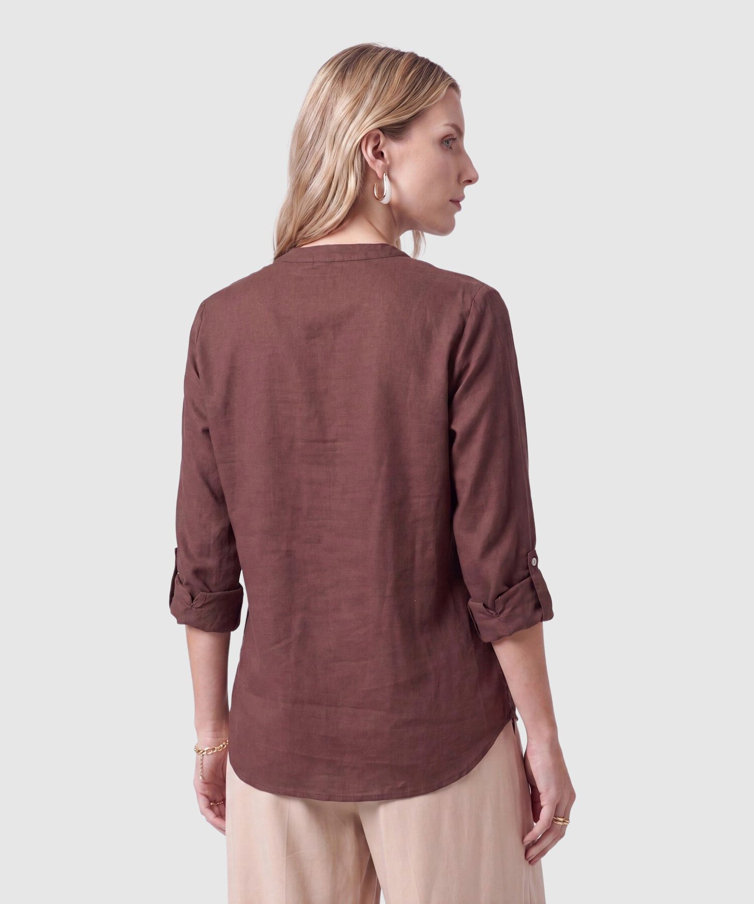 Blusa Con Bolsillos Frontales Para Mujer