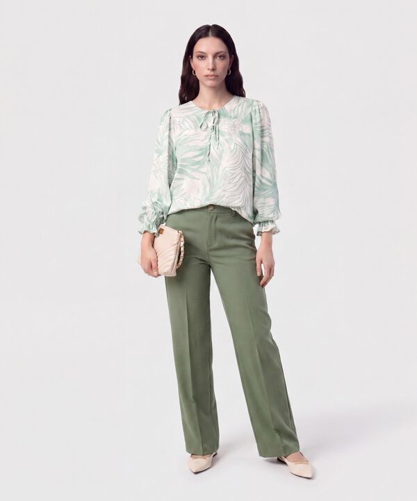 Blusa con Cuello de Amarre para Mujer