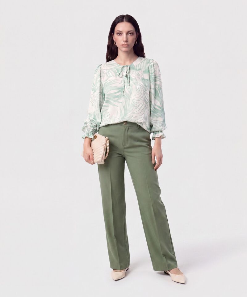 Blusa con Cuello de Amarre para Mujer