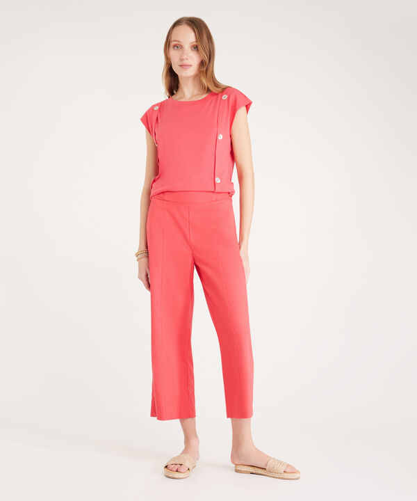 Pantalon Capri Con Charreteras Y Botones En Laterales image number null