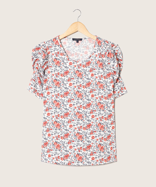 Camiseta Estampada Manga Corta Con Ruche