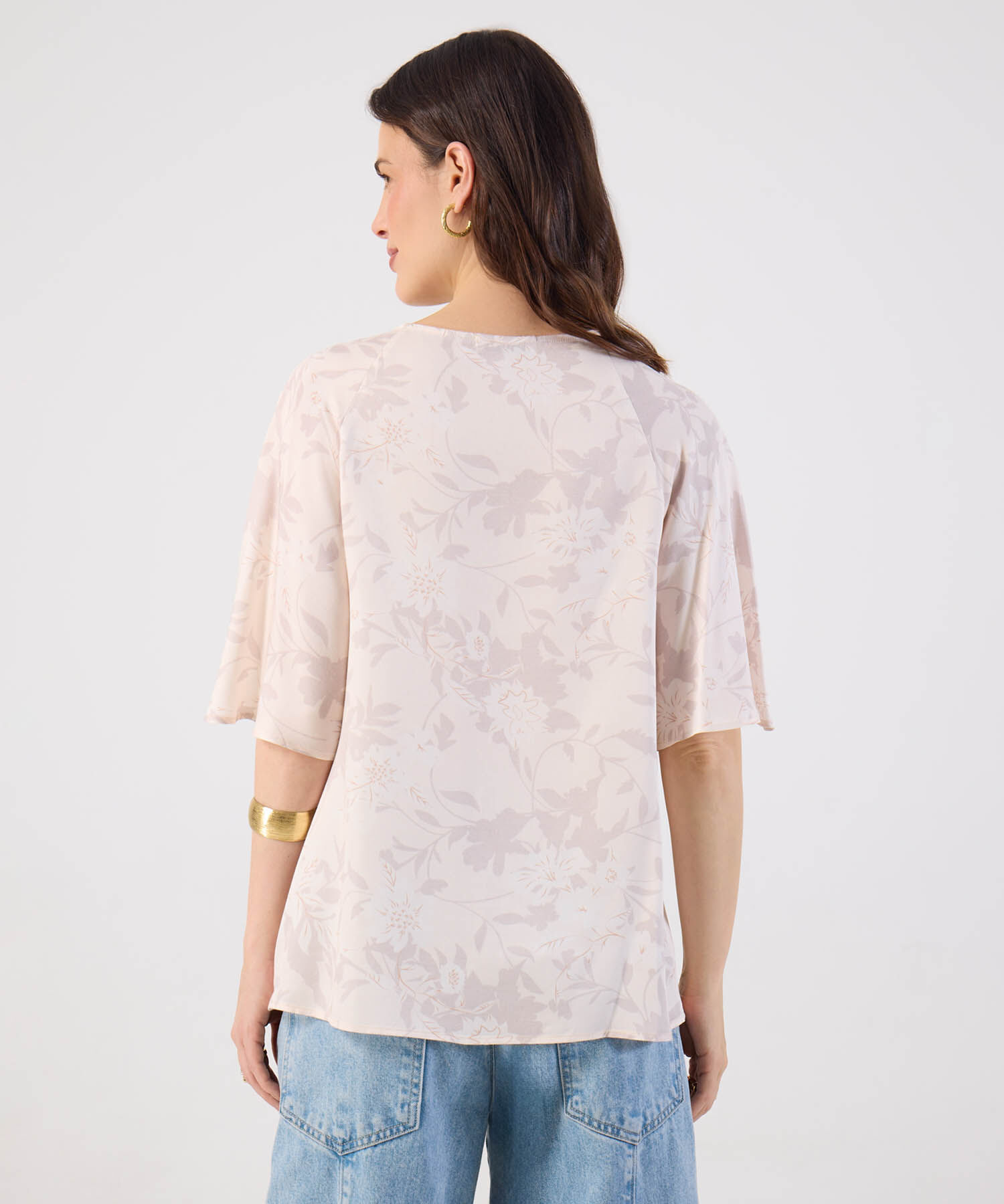 Blusa Para Mujer Lazo En Cuello Manga Corta Suelta