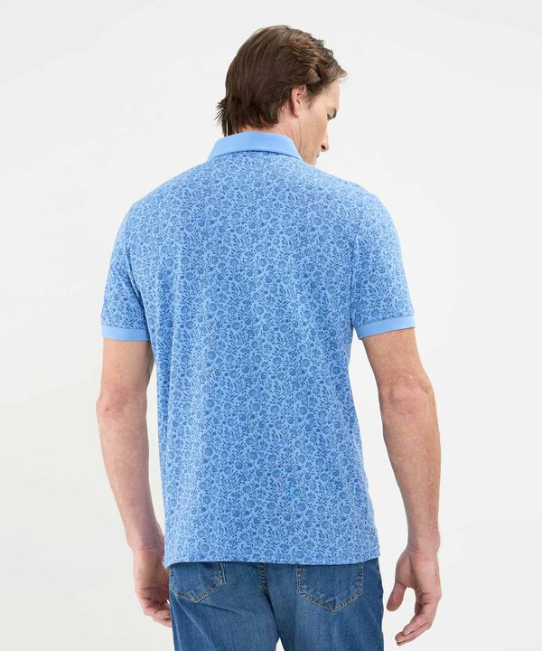 Polo Estampada Cuello Máquina Sin Bolsillo