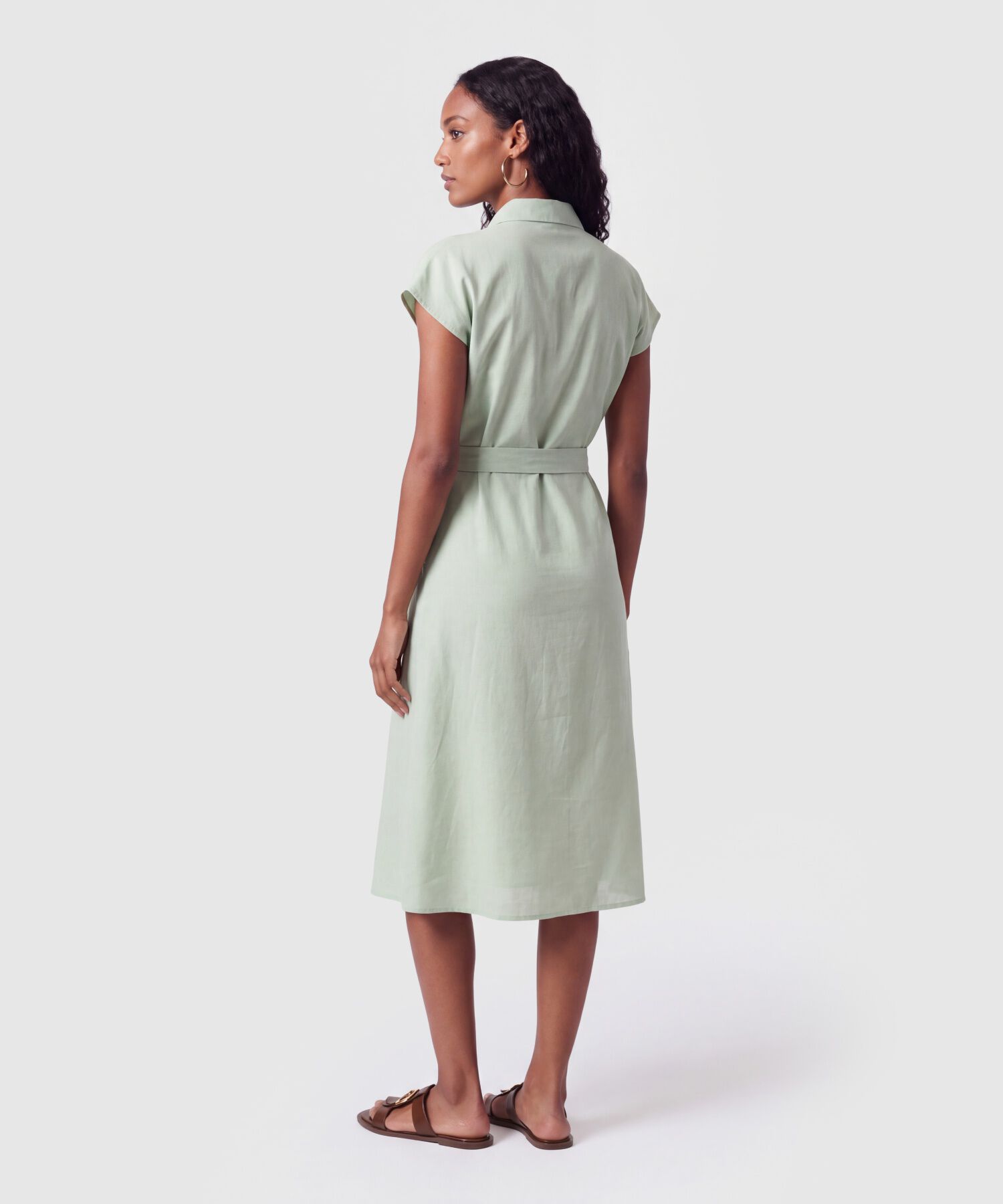 Vestido Camisero Con Cintur&oacute;n Para Mujer