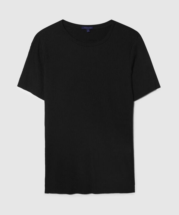 Camiseta Mc, Cuello En Pieza Mangas Y Ruedo En Mini Ruche, Bohemio Ornamental