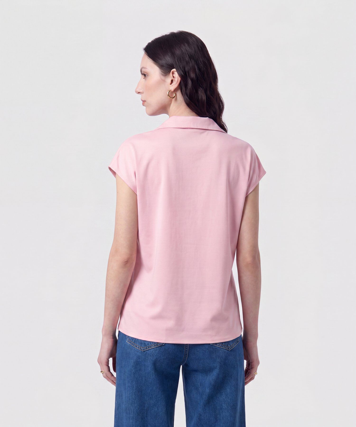 Blusa Camisera sin Botones para Mujer