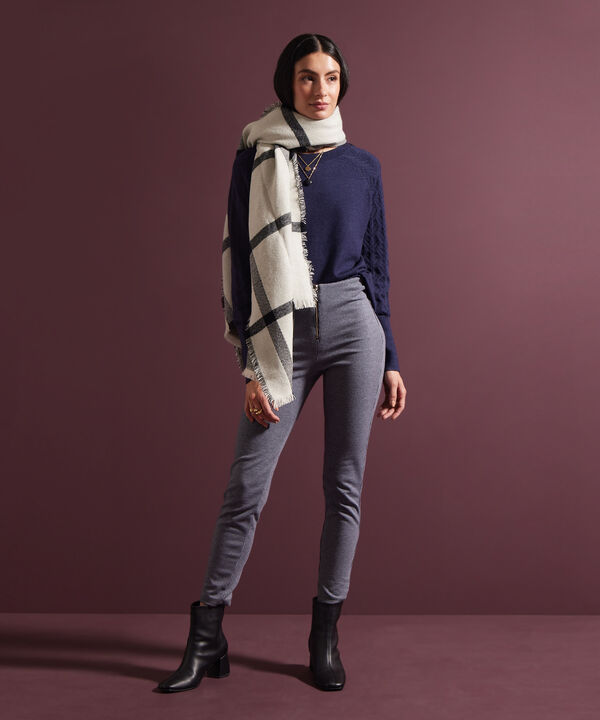 Leggings Preteñido Tiro Alto Con Cremallera En Frente