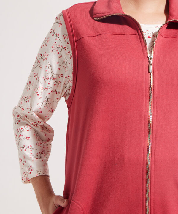 Sudadera Unicolor Con Bolsillos En Chaleco Camiseta Estampada