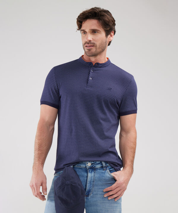 Polo Estampada, Cuello Mao
