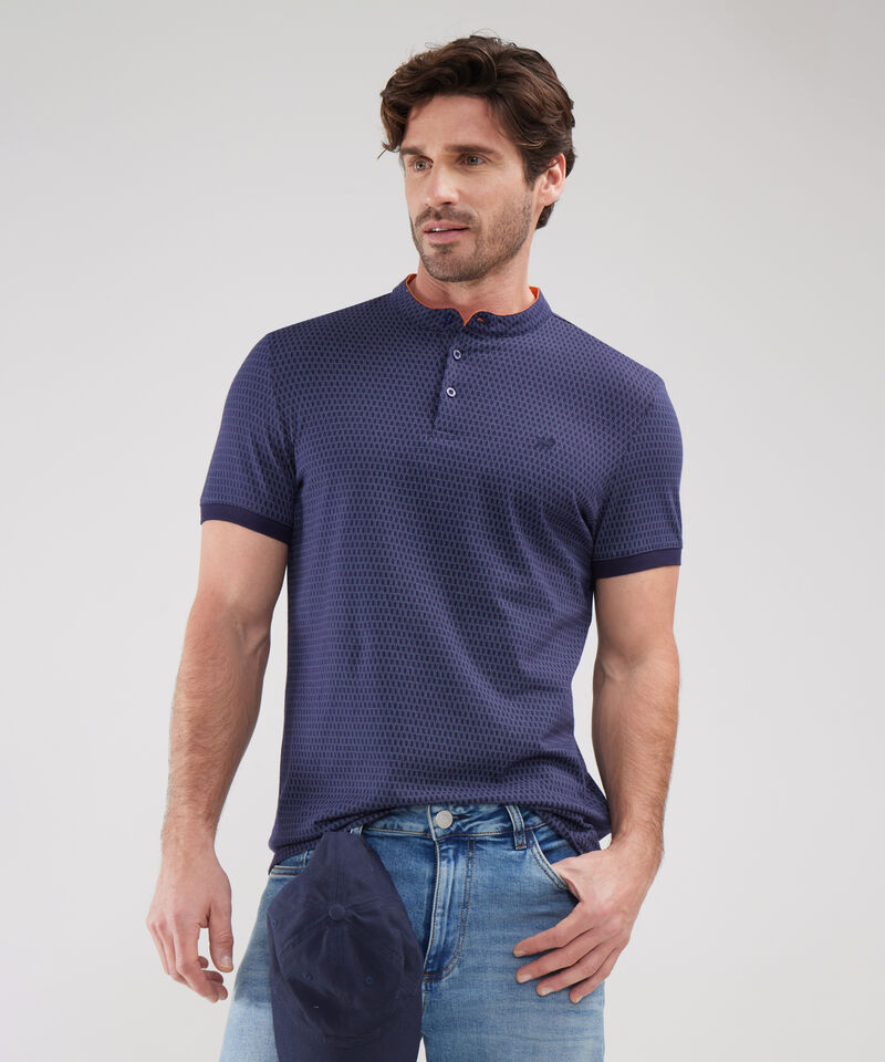 Polo Estampada, Cuello Mao