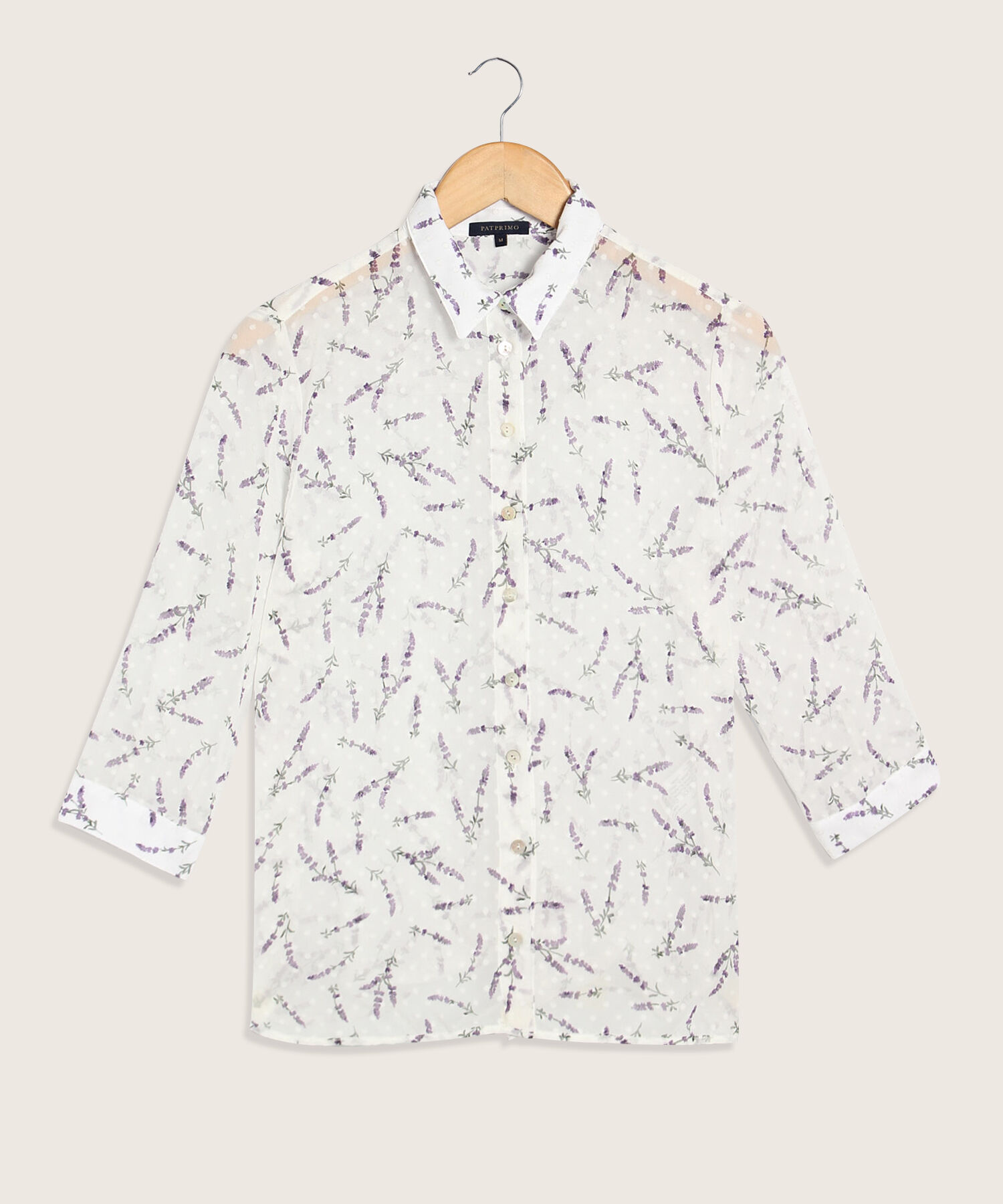 Camisa Estampada Manga 3/4 Para Mujer