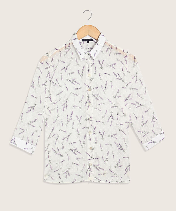 Camisa Estampada Manga 3/4 Para Mujer