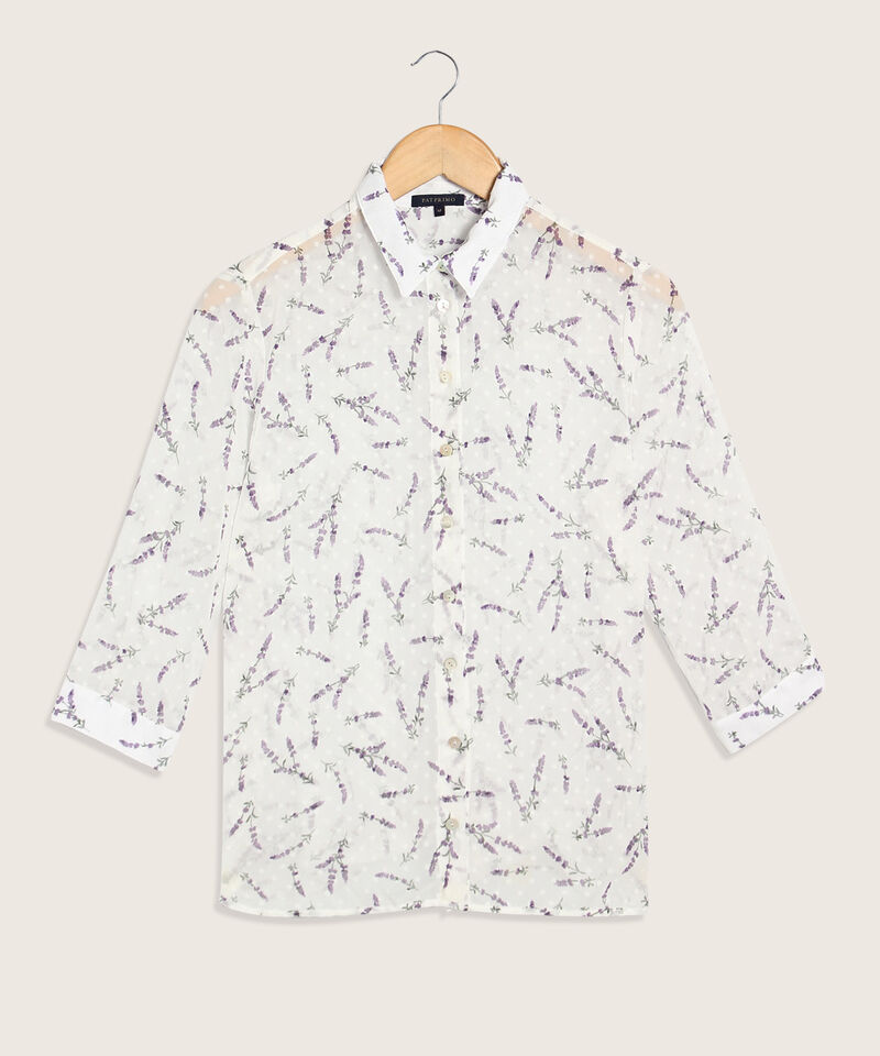Camisa Estampada Manga 3/4 Para Mujer
