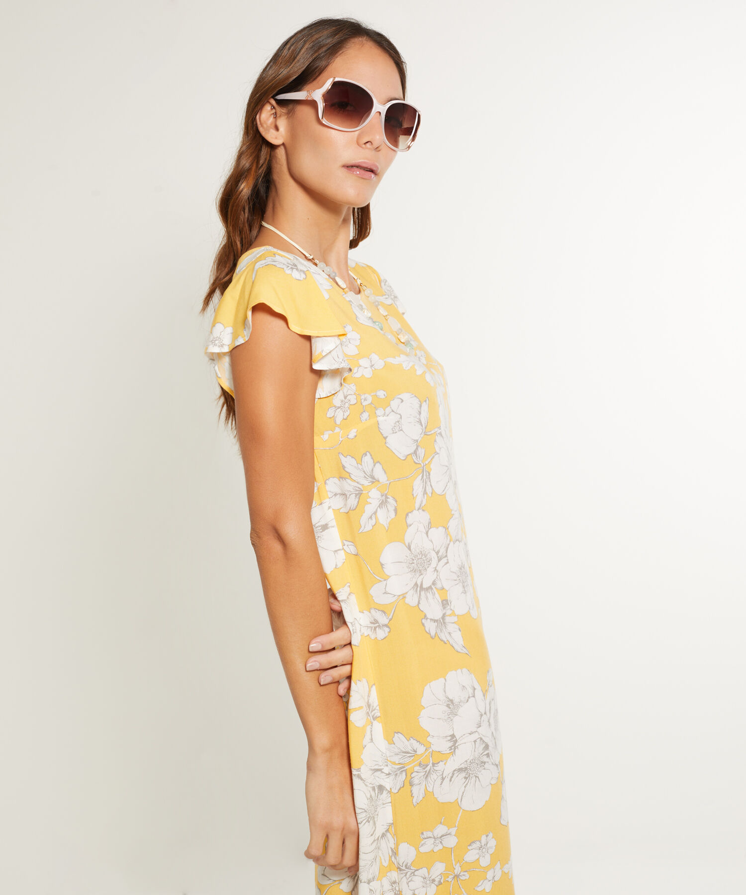 Vestido Manga Corta Estampado