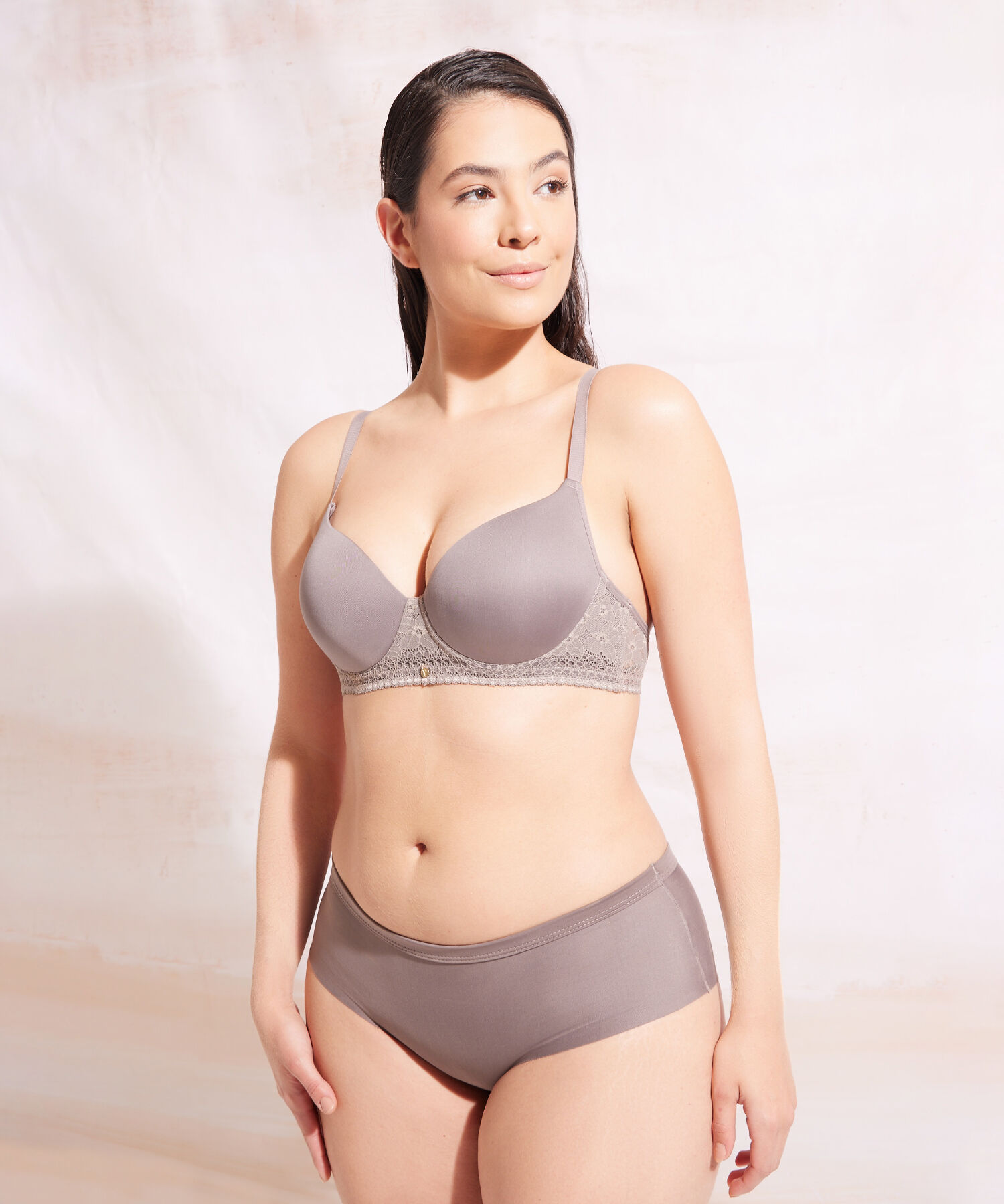 Brasier Copa Entera Unicolor Base En Encaje