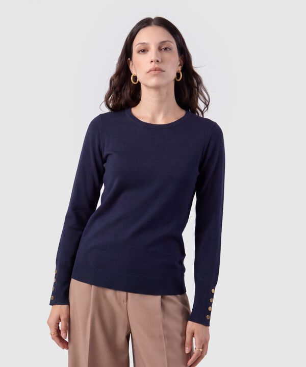 Saco Tejido Pu&ntilde;os Con Botones Para Mujer image number null