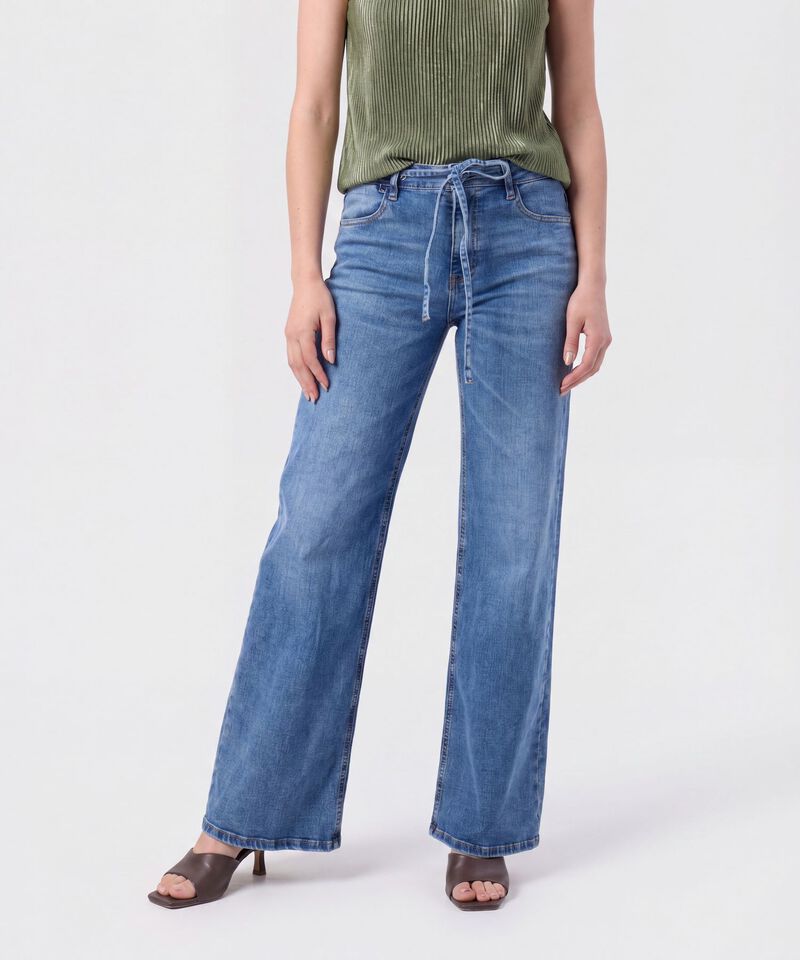 Jeans Wide Leg con Cord&oacute;n para Mujer