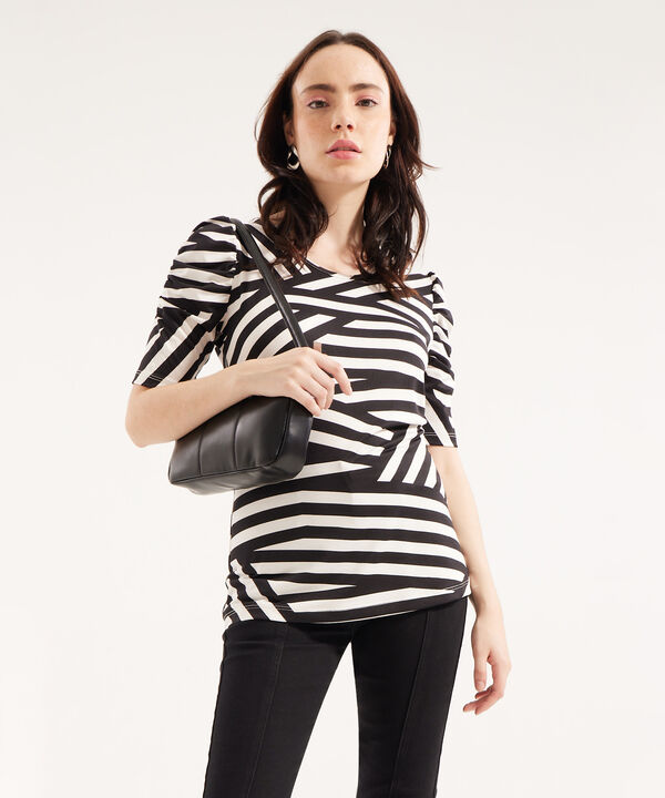 Camiseta Estampada con Ruche image number null