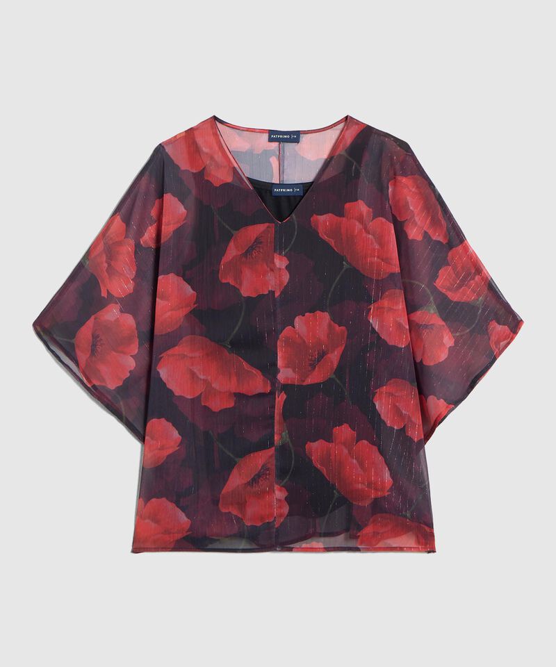 Blusa Con Top Interno Estampada para Mujer Curvy