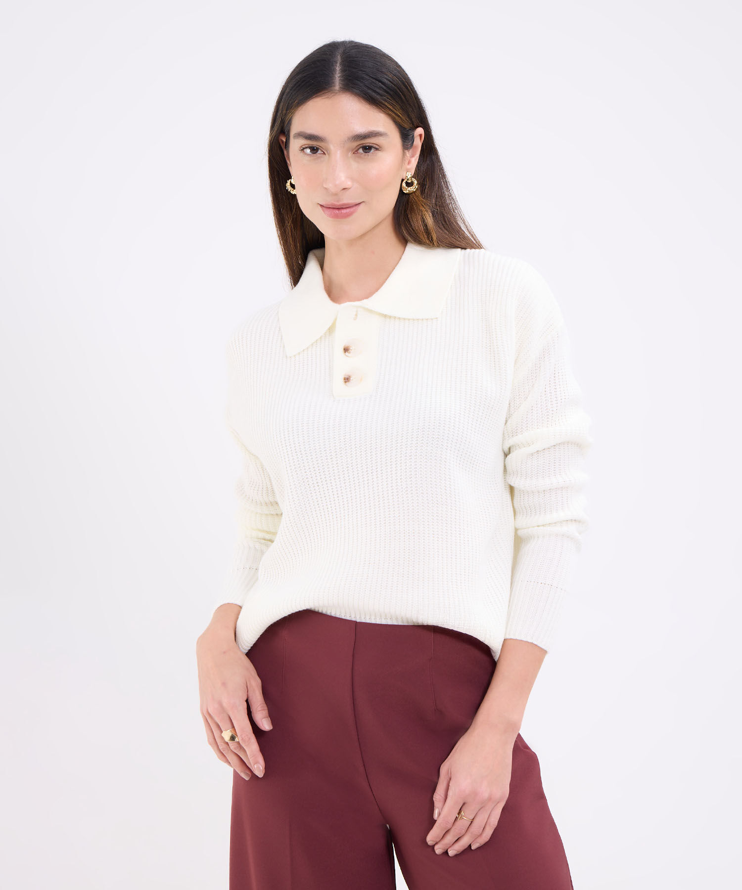 Saco unicolor con botones para mujer