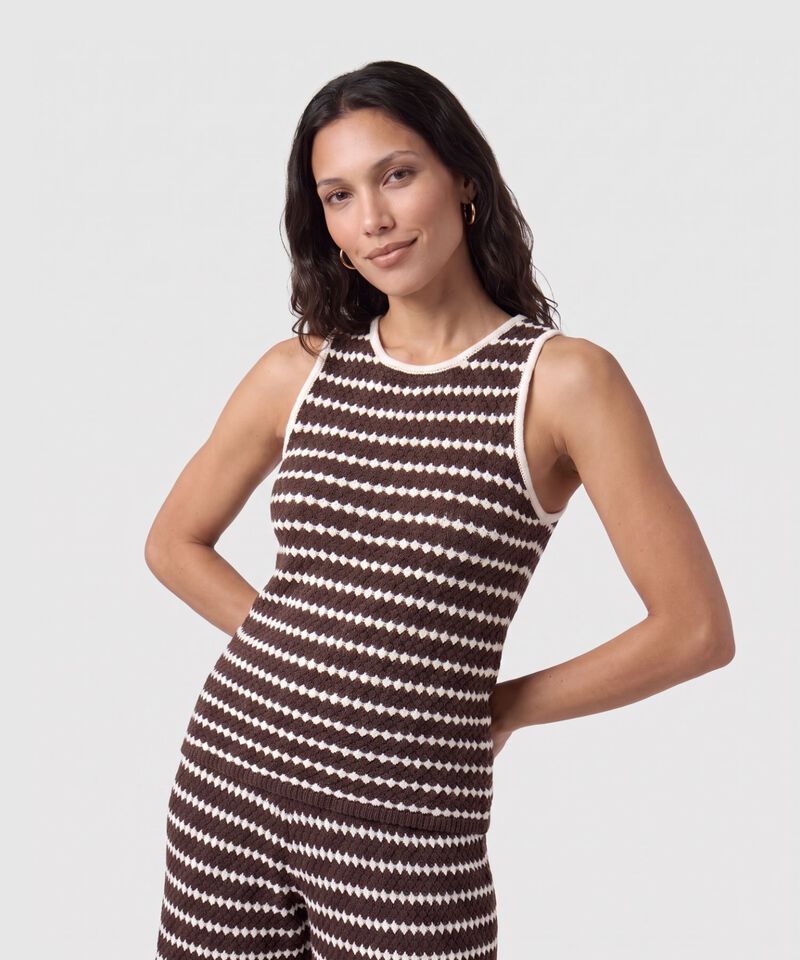 Camiseta Sin Mangas De Punto Para Mujer
