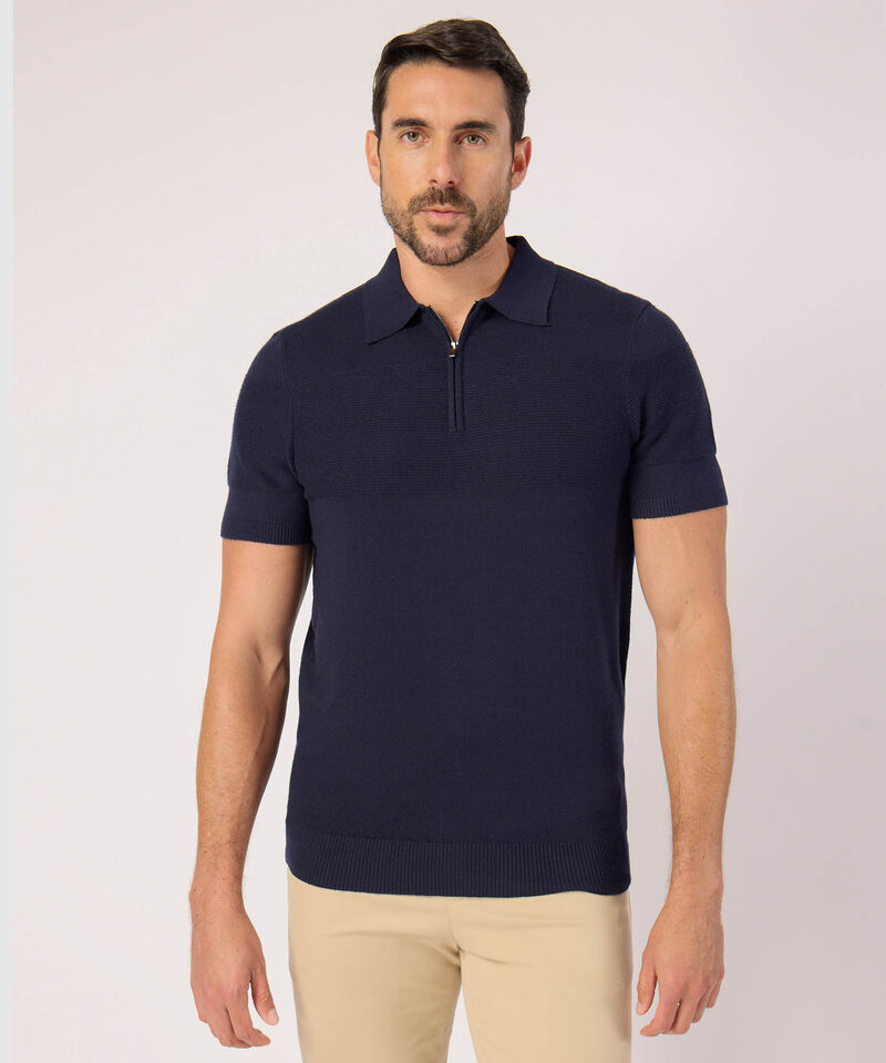 Polo Unicolor Con Cremallera 