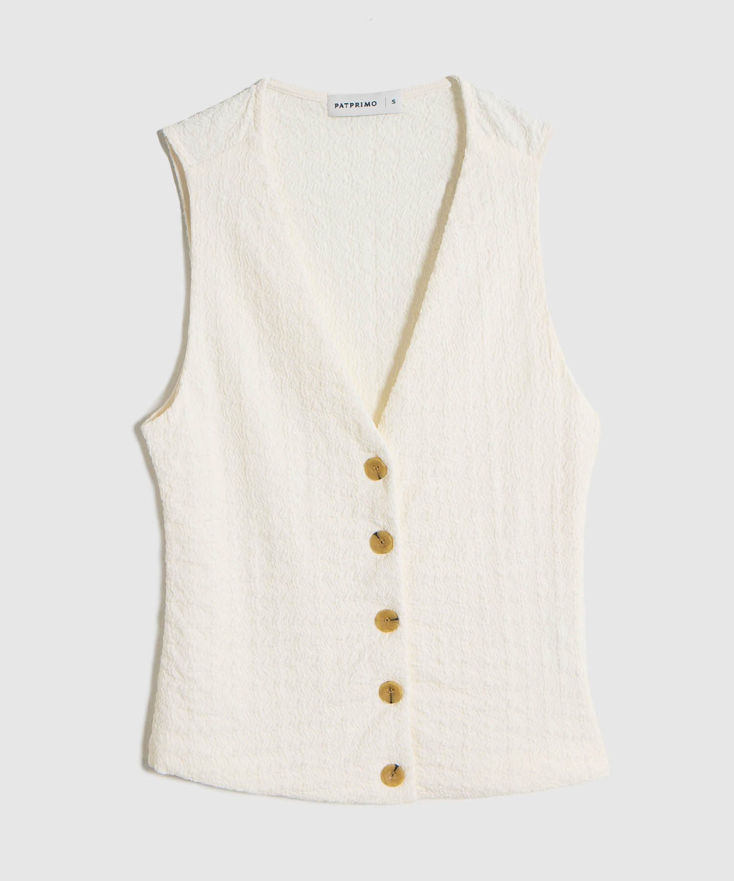 Chaleco Texturizado con Botones de Contraste para Mujer