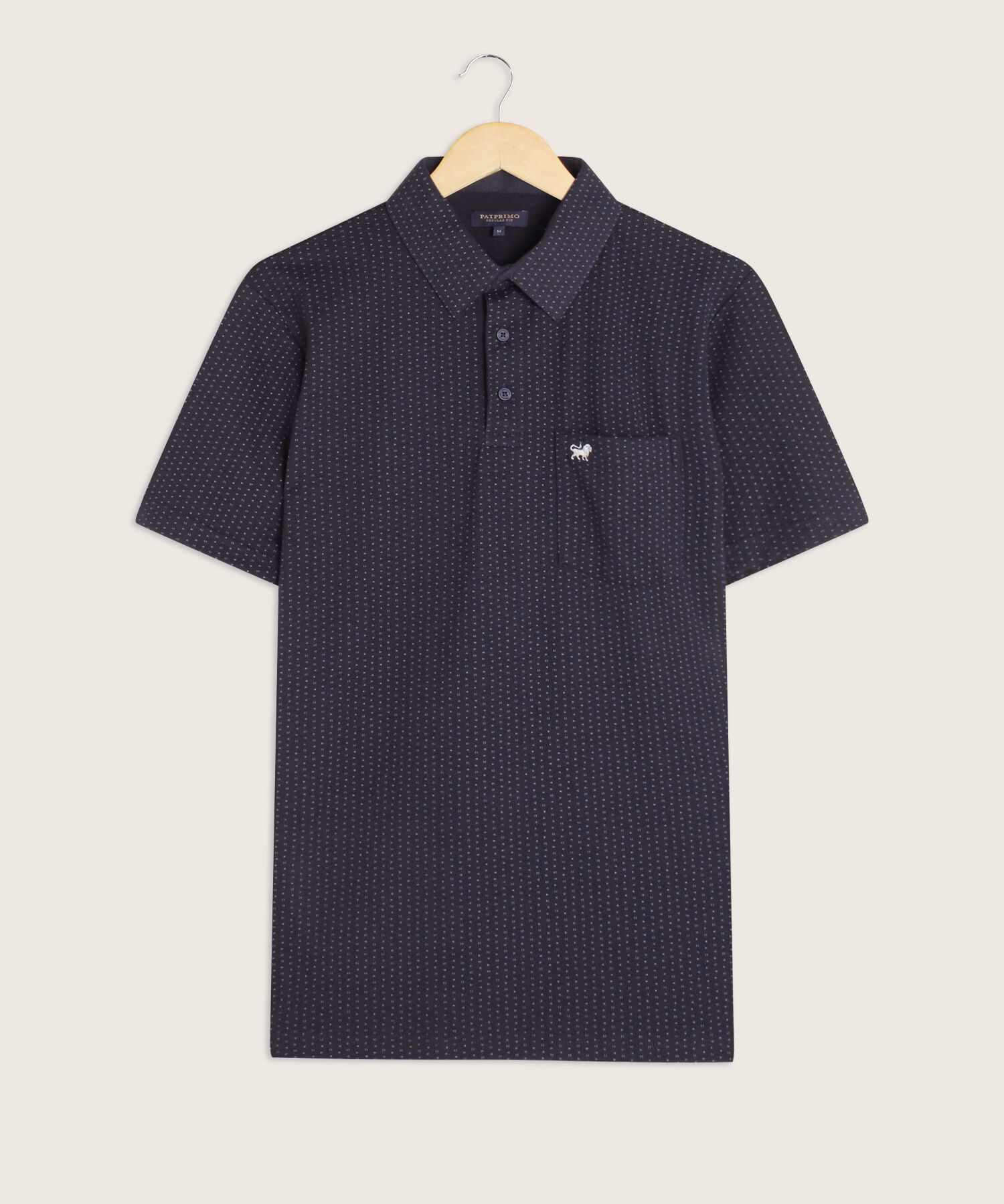 Polo Estampada Cuello Duro