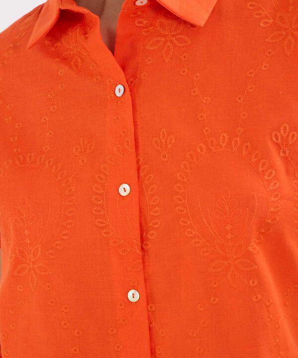Camisa con Bordado Floral image number null