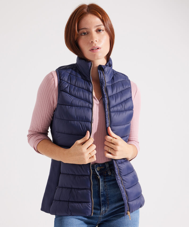 Chaleco Acolchado con Bolsillos en Rib