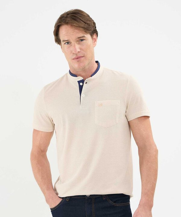 Polo Unicolor Con Textura Cuello Mao image number null