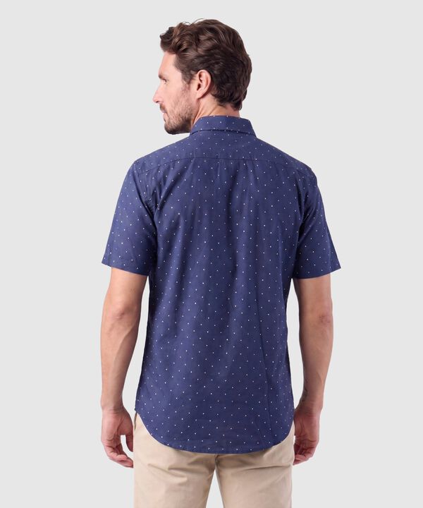 Camisa Manga Corta En Miniprints Con Bolsillo