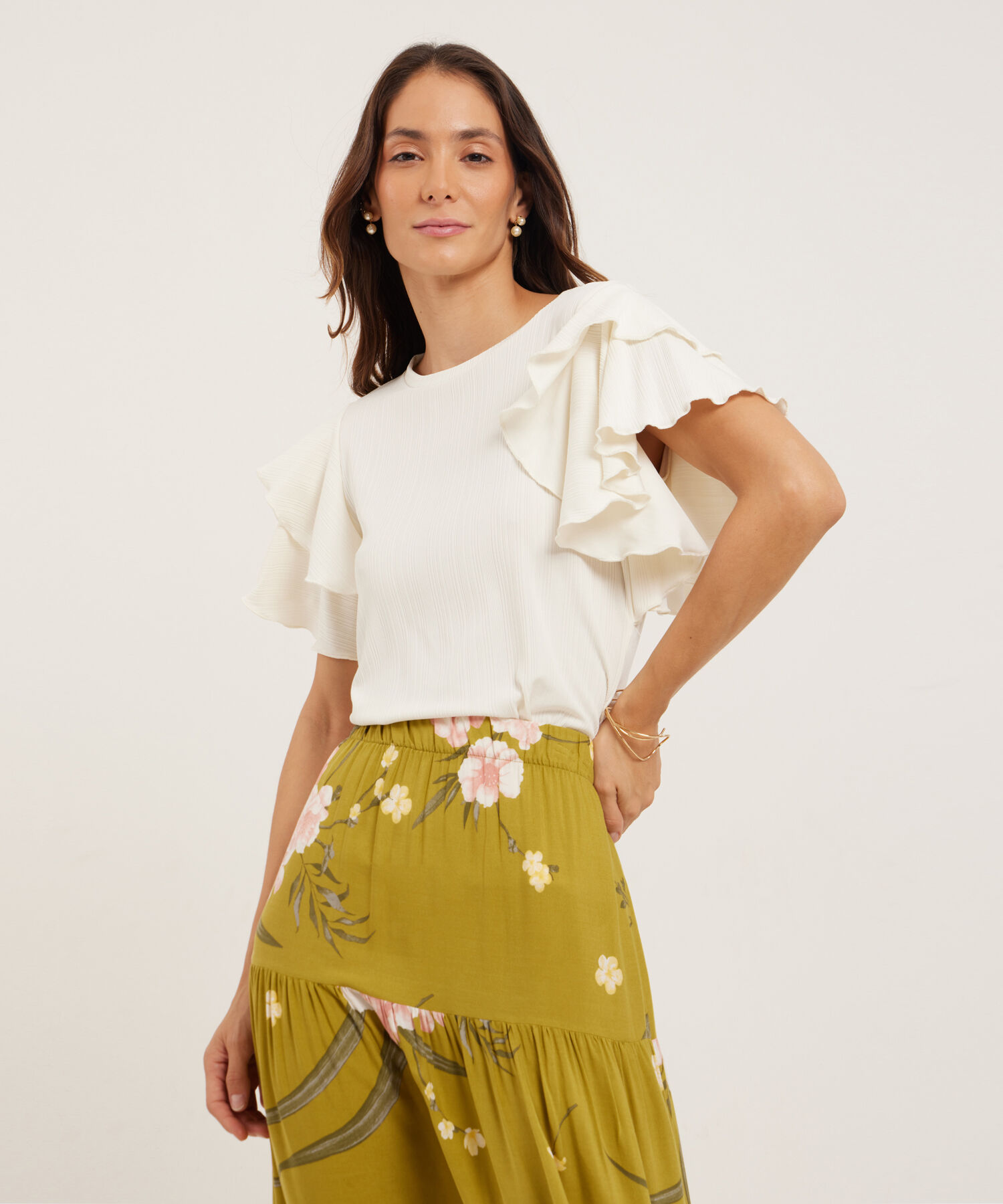 Blusa Manga Corta con Boleros Compra ahora Patprimo