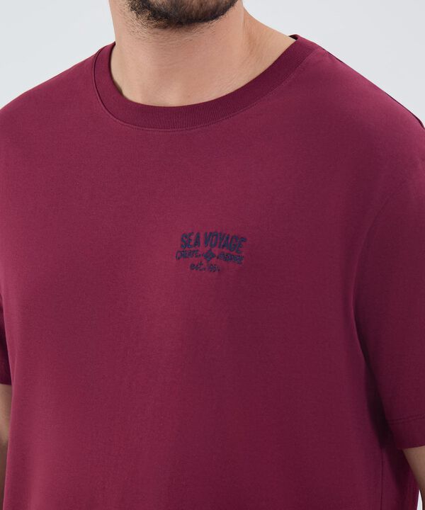 Camiseta Con Bordado Cuello Redondo image number null