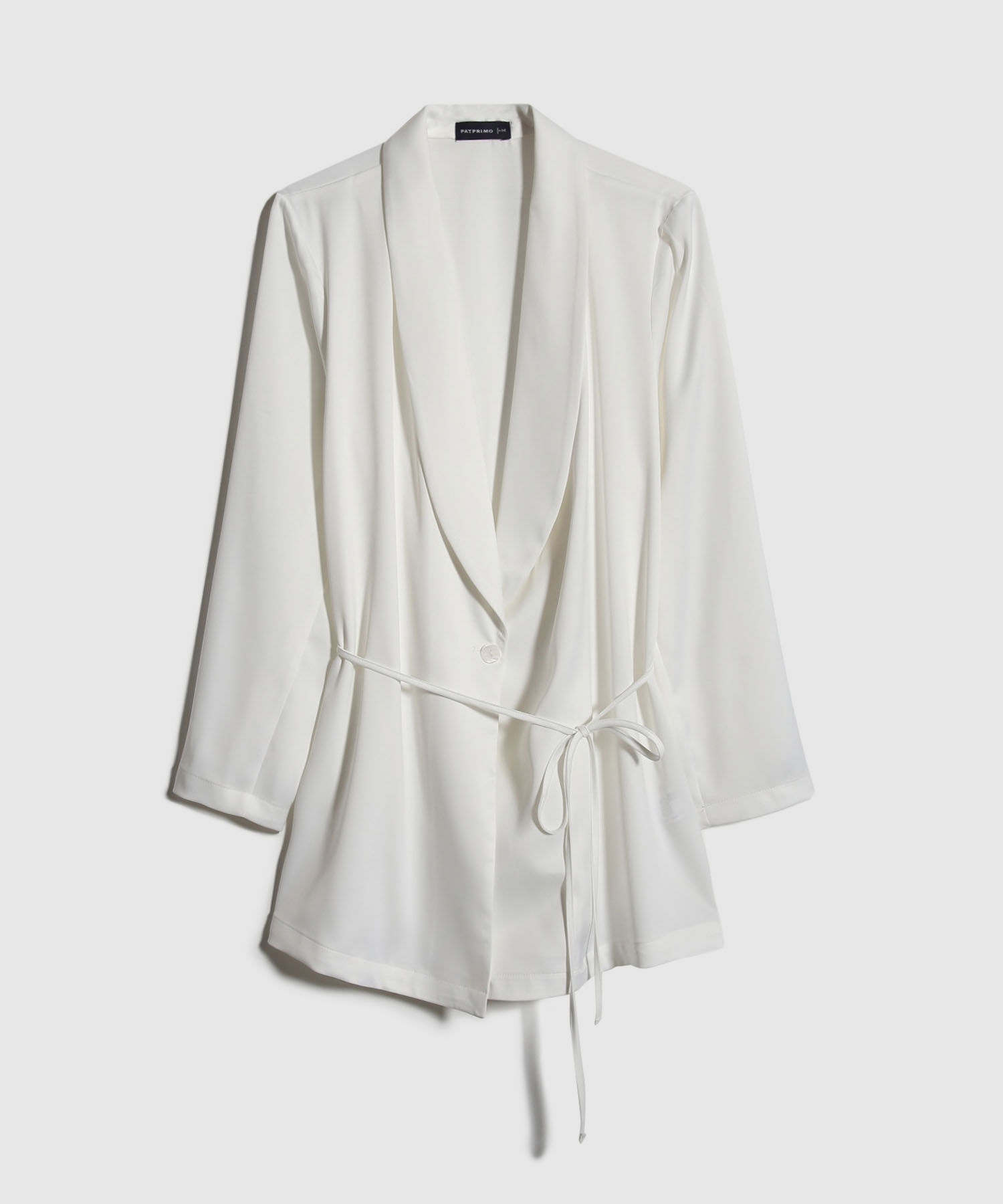 Chaqueta Unicolor Con Cinturón