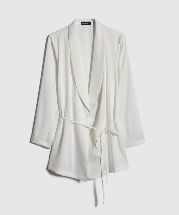 Chaqueta Unicolor Con Cinturón