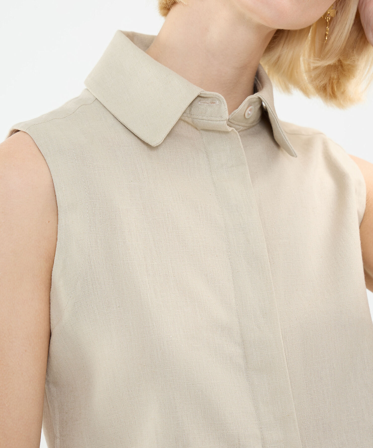 Camisa en Efecto Lino