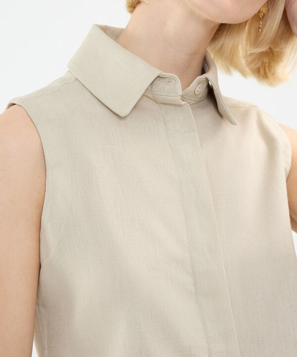 Camisa en Efecto Lino