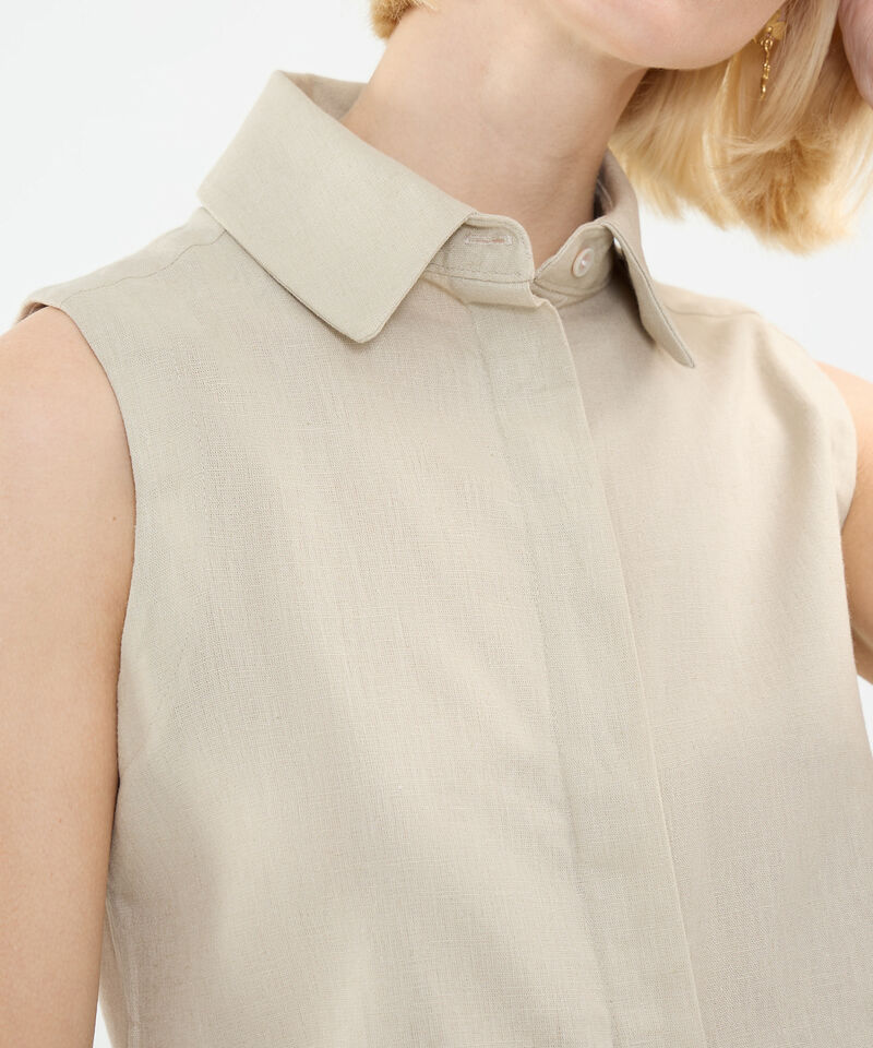 Camisa en Efecto Lino