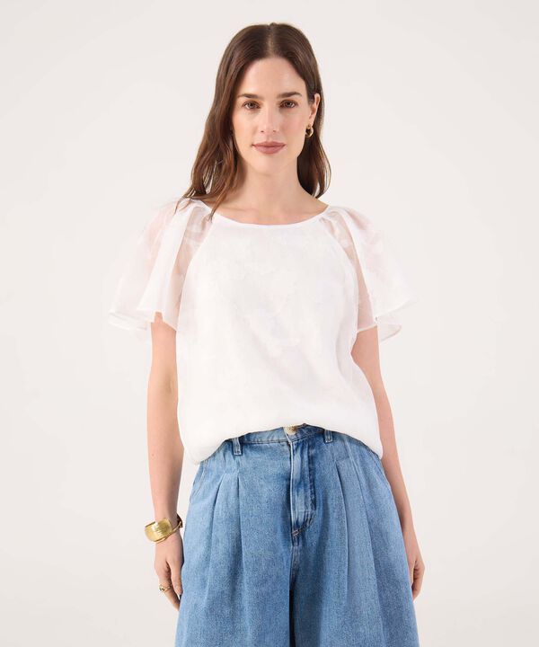 Blusa Con Textura Unicolor  image number null