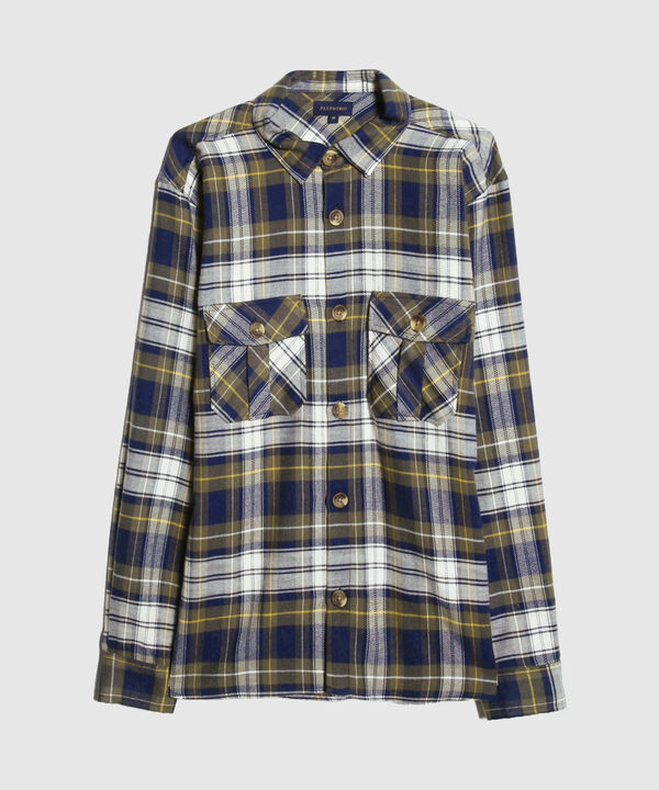Camisa De Cuadros Con Bolsillos De Tapa