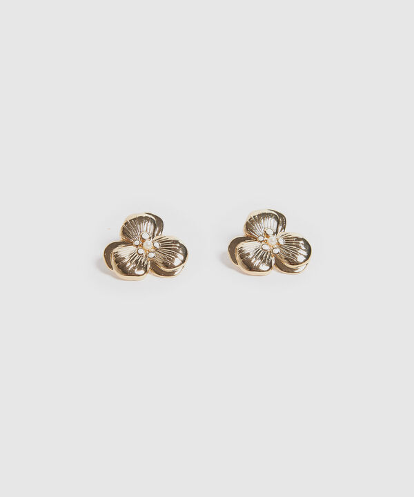 Aretes Dorados Forma de Flor image number null