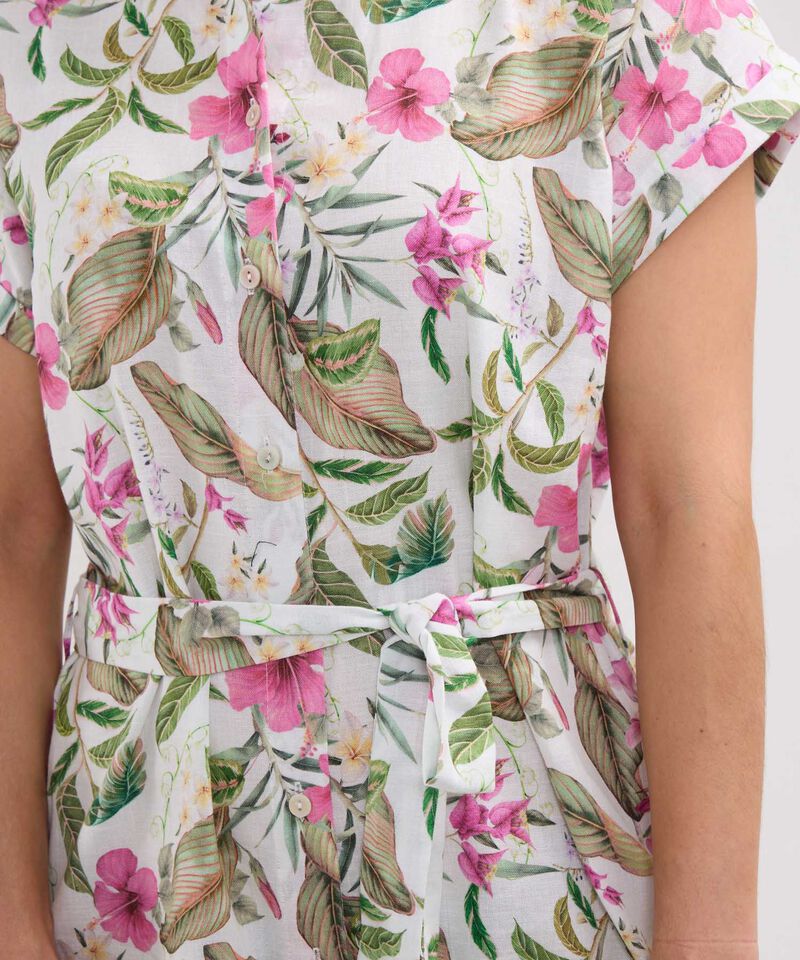 Vestido Camisero en Efecto Lino