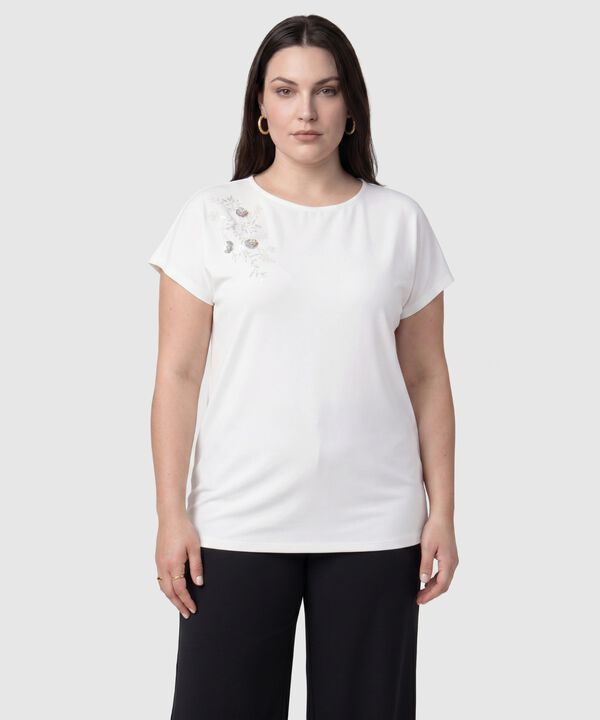 Camiseta Manga Corta Estilo Minimalista Para Mujer Curvy