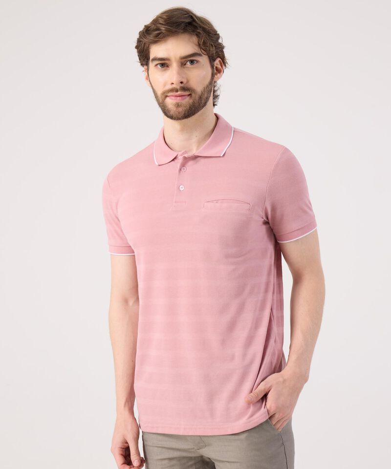 Polo Unicolor Cuello Tejido Con Bolsillo