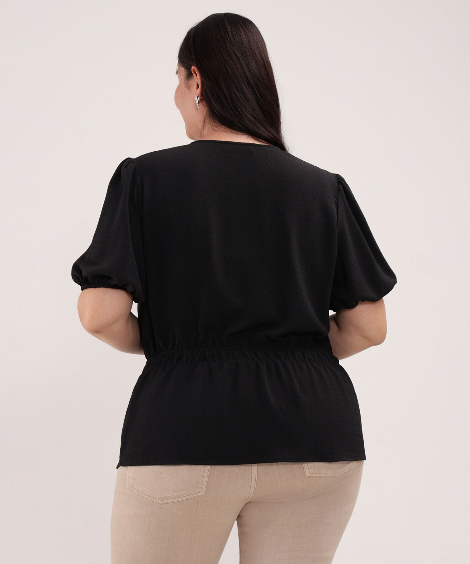 Blusa Unicolor Manga Al Codo