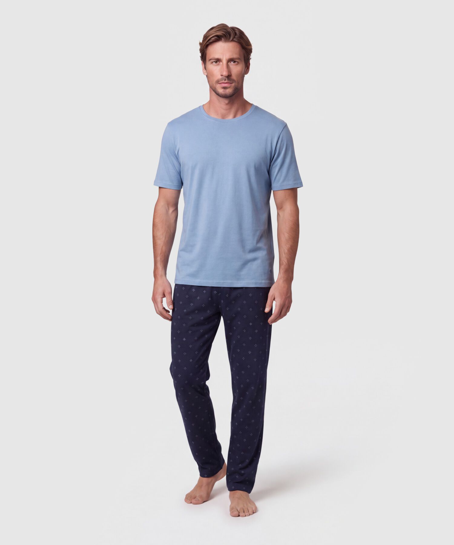Pijama Manga Corta Y Pantal&oacute;n Para Hombre