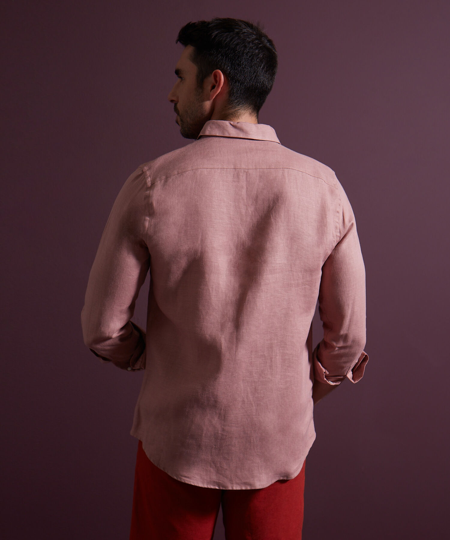 Camisa Manga Larga Unicolor Base Lino